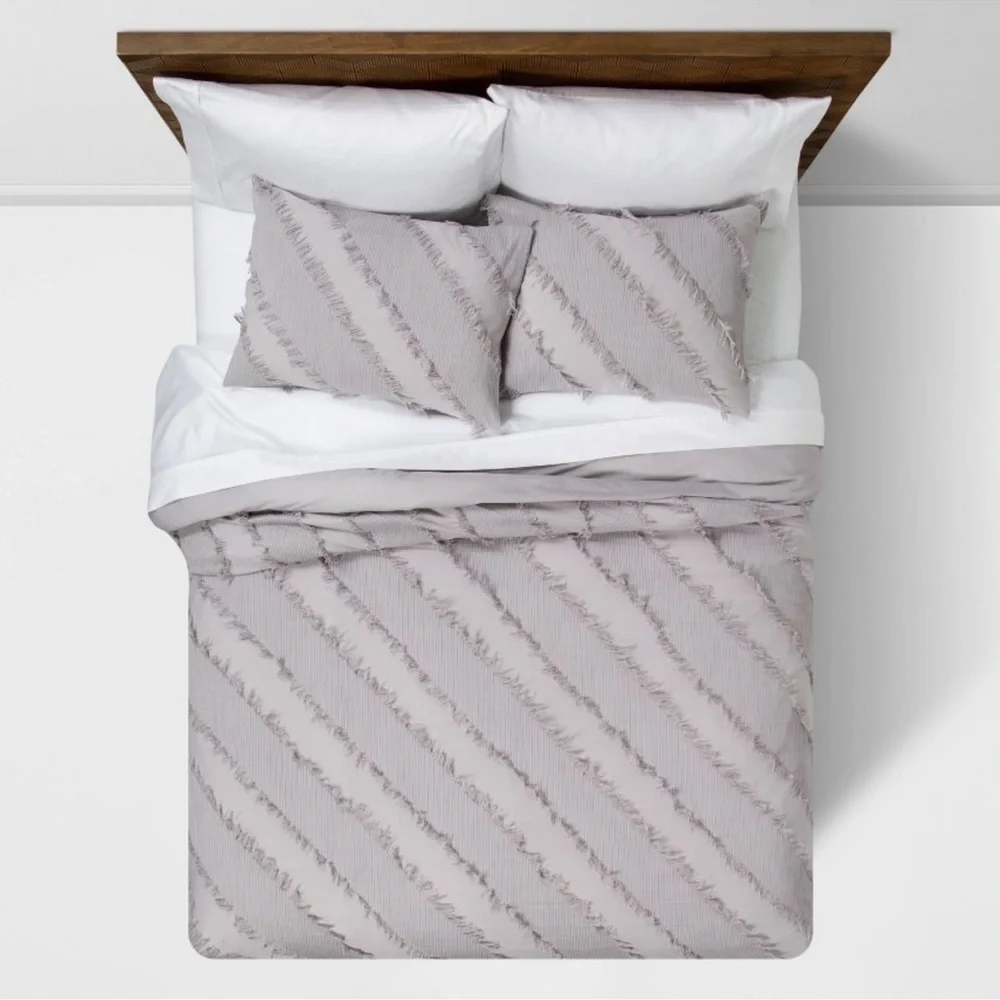 Opalhouse gray diagonal textured duvet cover set